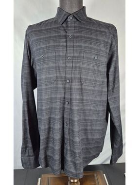 Mack Weldon XL Gray Plaid Merino Performance Button Down Shirt